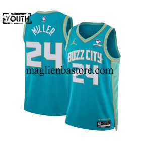 Maglia NBA Charlotte Hornets Brandon Jordan Miller 24 Jordan 2023-2024 City Edition Blu Swingman - Bambino